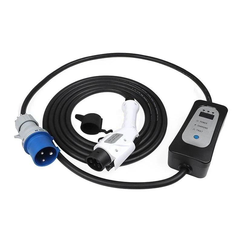 EVSE 32a EV-Ladegerät für Elektrofahrzeuge, tragbares Ladekabel, umschaltbar 10/13/16/32 A mit CEE-Stecker