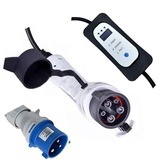 EVSE 32a EV-Ladegerät für Elektrofahrzeuge, tragbares Ladekabel, umschaltbar 10/13/16/32 A mit CEE-Stecker