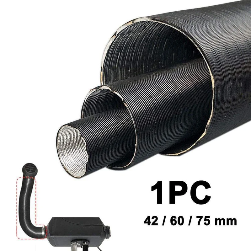 42/60/76mm Ersatz Reparatur Warm Heizung Isoliert Auto Lufteinlass Rohr Parkplatz Ersatzteil Welligkeit Verbrennung Aluminium folie Kanal