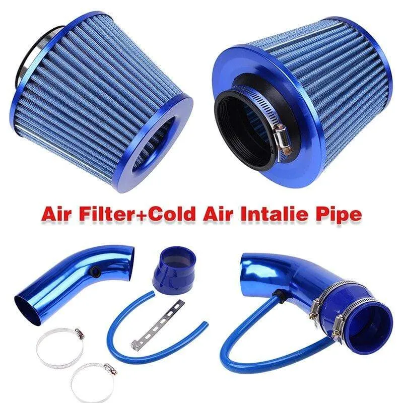 3" 76mm Lufteinlass-Set, Aluminium-Zulaufrohr mit High-Flow-Luftfilter, Kaltluft-Einlasskanal, Pilzkopf