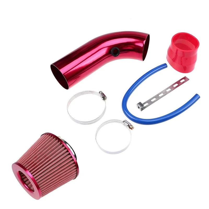 3" 76mm Lufteinlass-Set, Aluminium-Zulaufrohr mit High-Flow-Luftfilter, Kaltluft-Einlasskanal, Pilzkopf