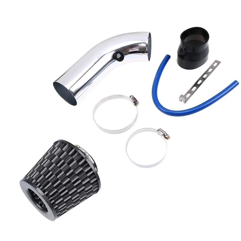 3" 76mm Lufteinlass-Set, Aluminium-Zulaufrohr mit High-Flow-Luftfilter, Kaltluft-Einlasskanal, Pilzkopf