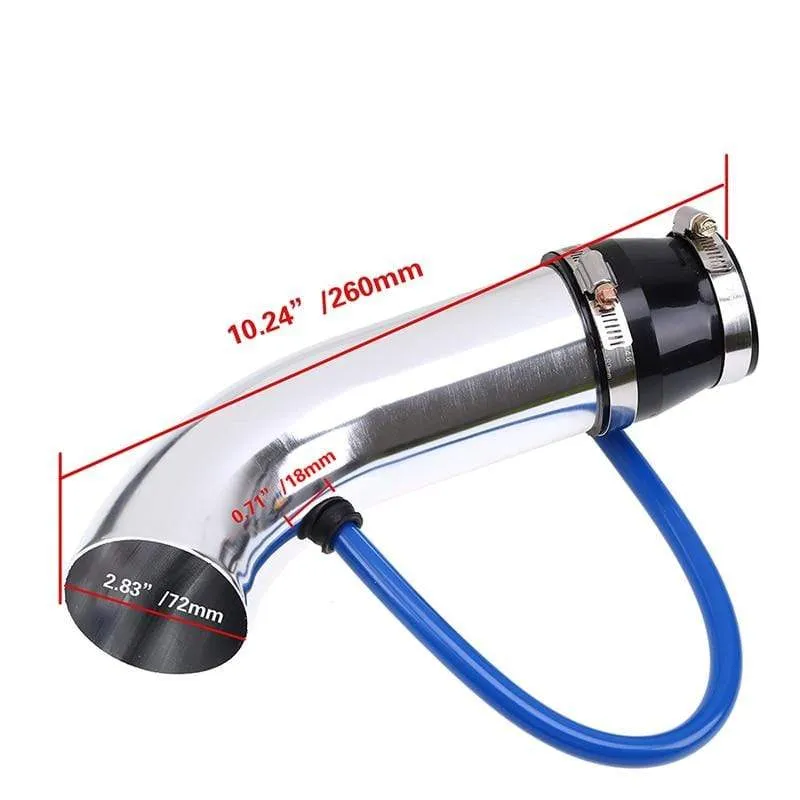 3" 76mm Lufteinlass-Set, Aluminium-Zulaufrohr mit High-Flow-Luftfilter, Kaltluft-Einlasskanal, Pilzkopf