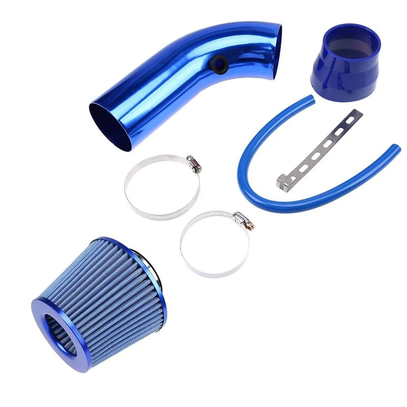 3" 76mm Lufteinlass-Set, Aluminium-Zulaufrohr mit High-Flow-Luftfilter, Kaltluft-Einlasskanal, Pilzkopf