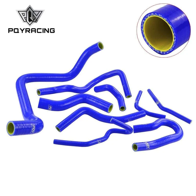 Blau & Gelb D15/16 Silikon Kühler Kühlmittel Schlauch, silikon schlauch kit Mit PQY logo Für Honda CIVIC SOHC D15 D16 EG EK 92-00