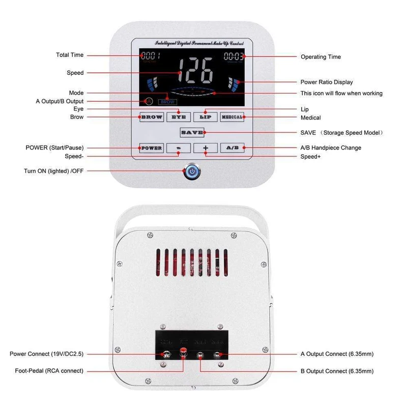 BMX Permanent Make-Up Maschine Tattoo Maschine Sets Dermografo Digital Gerät Augenbrauen Lip Pen Maschine Kits