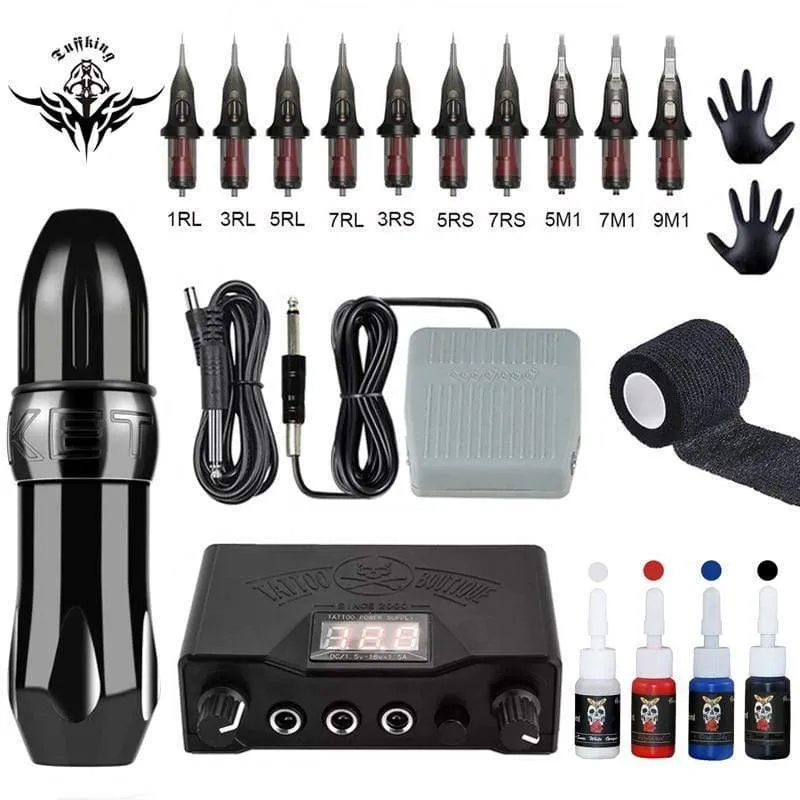 Professionelle Rotary Tattoo Maschine Schweizer Motor Stift Permanent Make-Up Tattoo Maschine Sets Tattoo Power Starke Ruhige Motor Versorgung