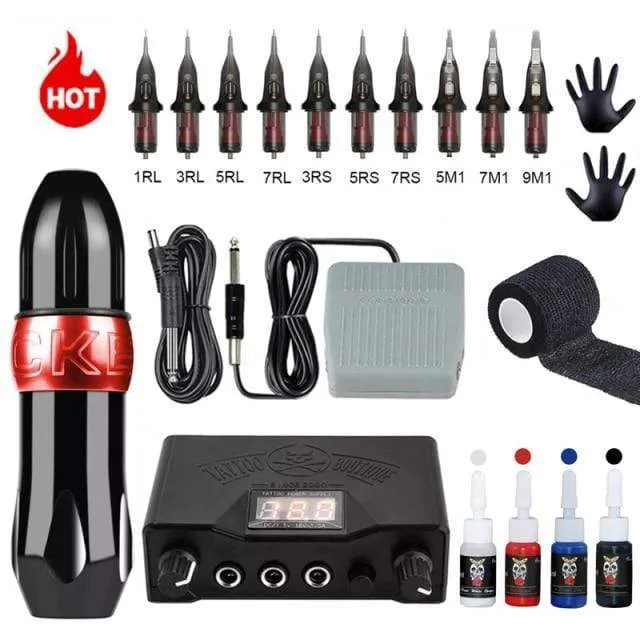 Professionelle Rotary Tattoo Maschine Schweizer Motor Stift Permanent Make-Up Tattoo Maschine Sets Tattoo Power Starke Ruhige Motor Versorgung