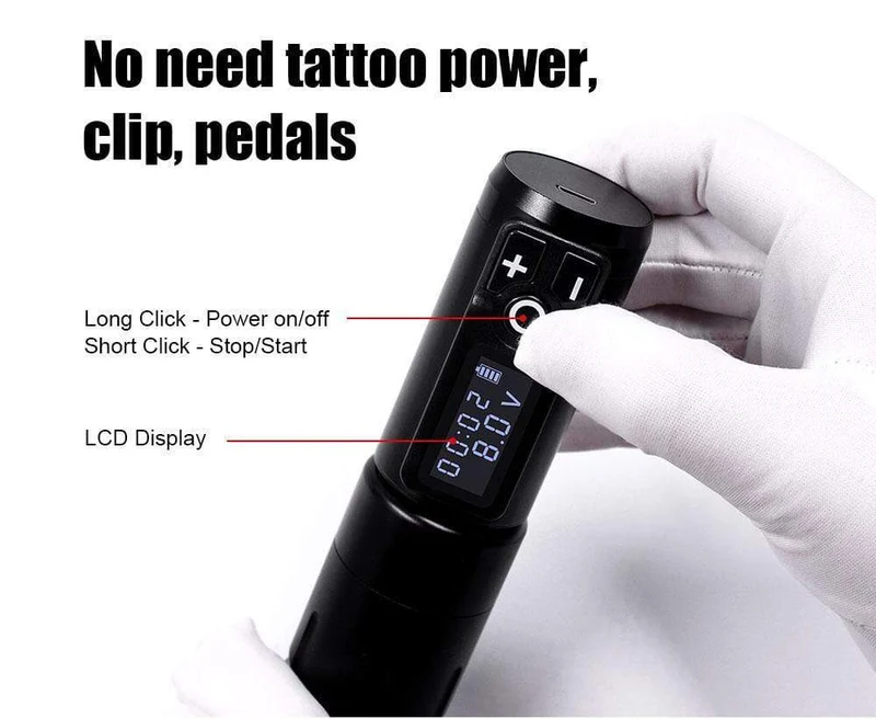 Biomaser Wireless Tattoo Maschine Professioneller Rotary Tattoo Pen Original Deutscher Motor 1800mAh Akku Schnellladung Hub 4.0mm