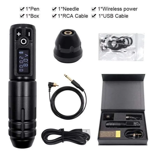 Biomaser Wireless Tattoo Maschine Professioneller Rotary Tattoo Pen Original Deutscher Motor 1800mAh Akku Schnellladung Hub 4.0mm