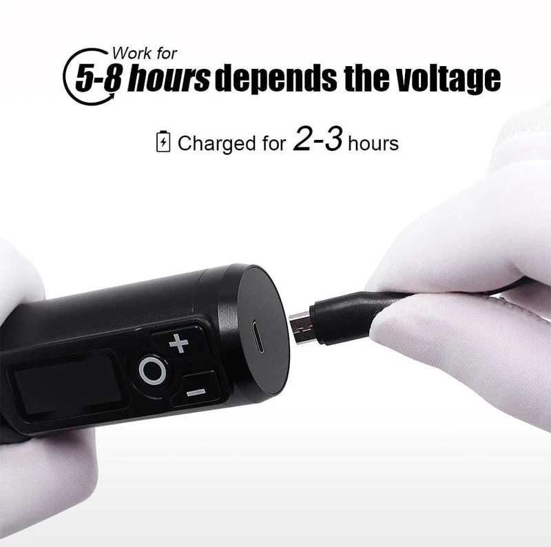 Biomaser Wireless Tattoo Maschine Professioneller Rotary Tattoo Pen Original Deutscher Motor 1800mAh Akku Schnellladung Hub 4.0mm