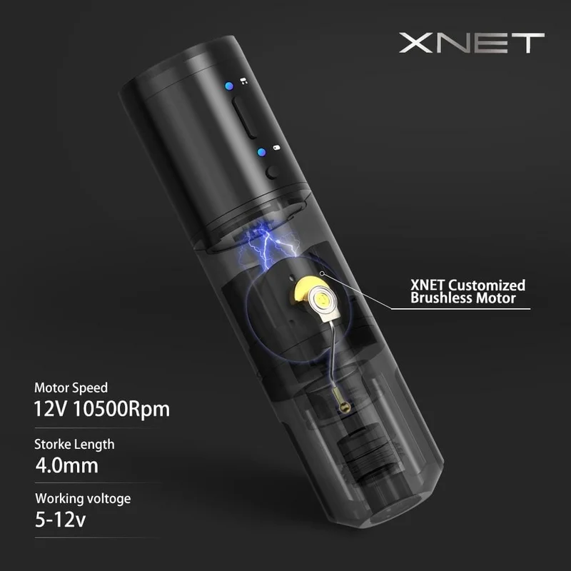 Elite Wireless Tattoo Pen Maschine Leistungsstarker kernloser Gleichstrommotor Schnellladender 2400-mAh-Lithium-Akku für den Körper des Künstlers