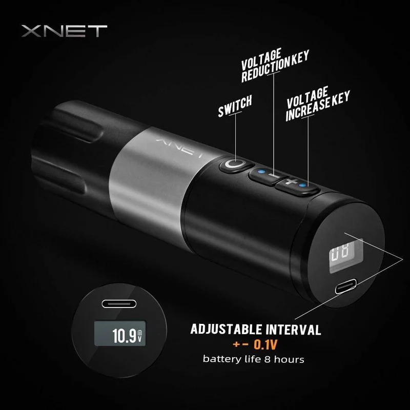Elite Wireless Tattoo Pen Maschine Leistungsstarker kernloser Gleichstrommotor Schnellladender 2400-mAh-Lithium-Akku für den Körper des Künstlers