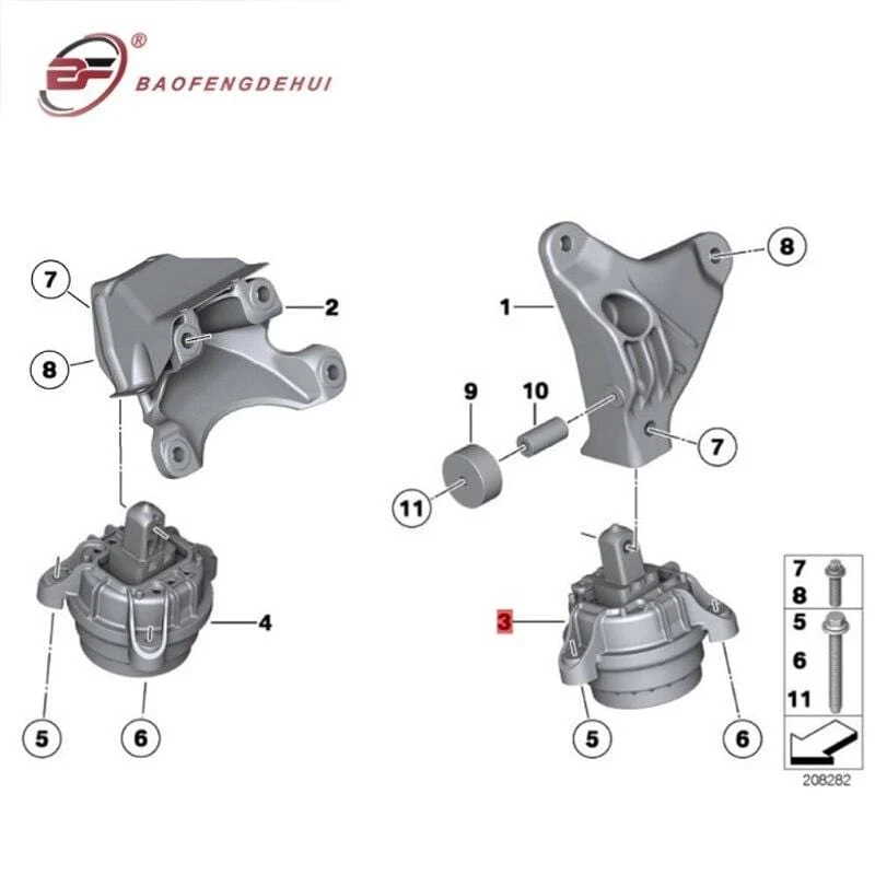 Eneinge Montieren Motor Unterstützung Für BMW 5 6 7 F11 F10 F18 F07 F12 F13 F01 F02 F03 F04 535i 640i 730i LH 22116777365 RH 22116786528