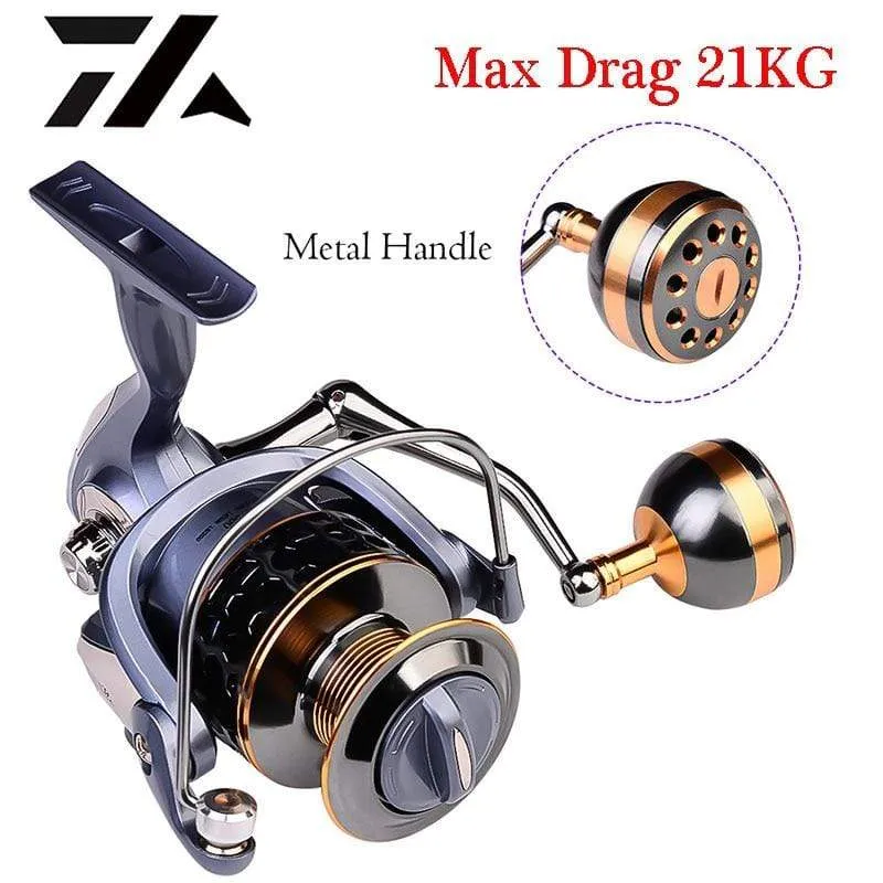 Max Drag 21KG Spule Angelrolle Getriebe 5.2:1 Verhältnis High Speed ​​Spinning Reel Casting Reel Karpfen Für Salzwasser
