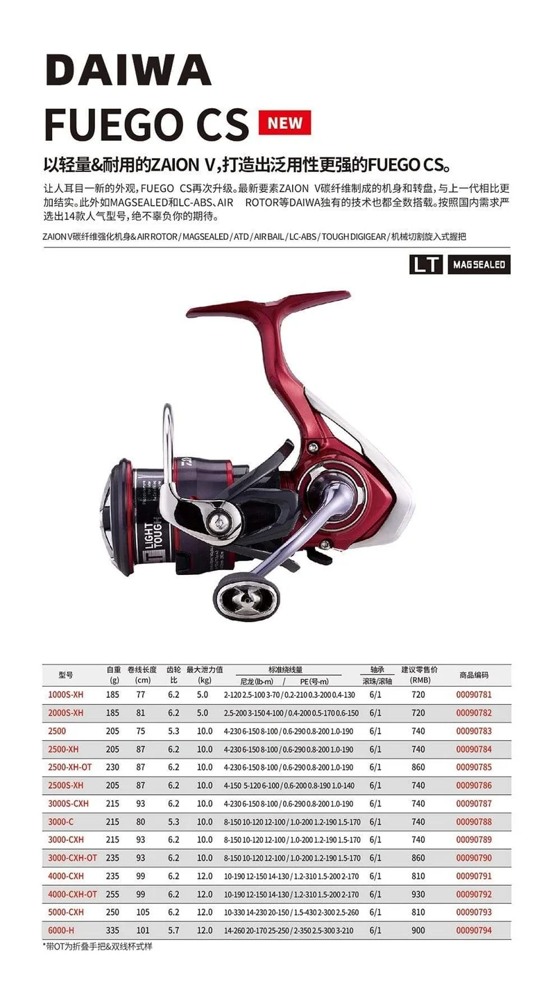Daiwa Fuego CS LT Salzwasser-Spinnrolle 1000 2000 2500 3000 4000 5000 6000