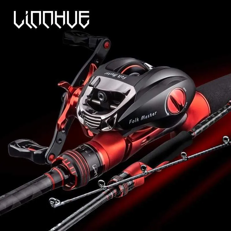 Baitcastingrolle BT2000 8 kg Drag SFS Doppelbremssystem Salzwasserrolle 6.3:1 Hochgeschwindigkeits-Metall-Ersatzspule Angelrolle