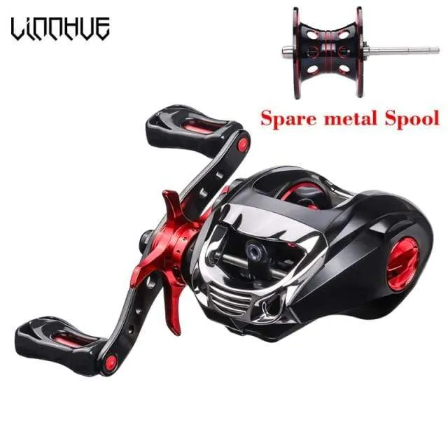 Baitcastingrolle BT2000 8 kg Drag SFS Doppelbremssystem Salzwasserrolle 6.3:1 Hochgeschwindigkeits-Metall-Ersatzspule Angelrolle