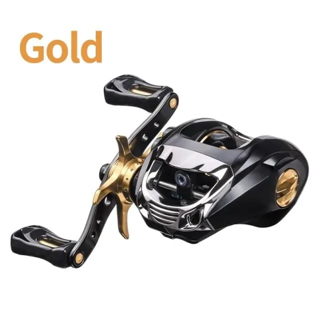 Baitcastingrolle BT2000 8 kg Drag SFS Doppelbremssystem Salzwasserrolle 6.3:1 Hochgeschwindigkeits-Metall-Ersatzspule Angelrolle
