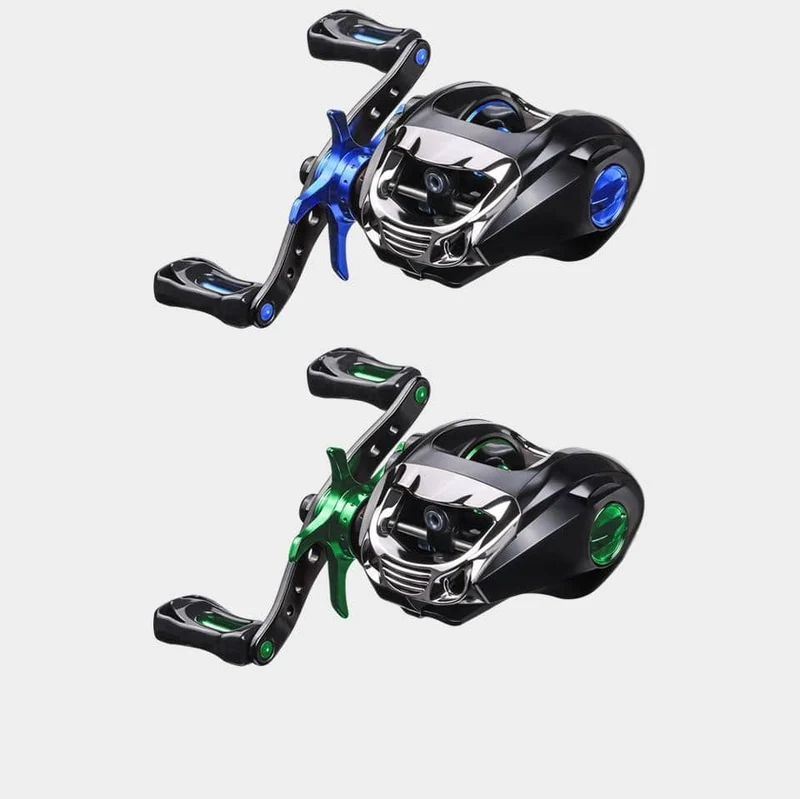 Baitcastingrolle BT2000 8 kg Drag SFS Doppelbremssystem Salzwasserrolle 6.3:1 Hochgeschwindigkeits-Metall-Ersatzspule Angelrolle