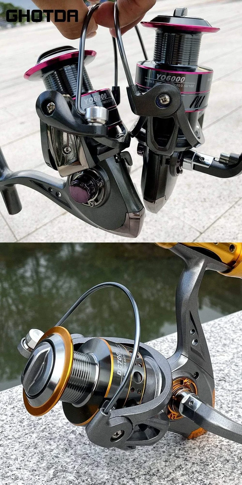 Angelrolle Spinning 1000–7000 Serie Metallspule Spinnrad für Meeresangeln Karpfenangeln