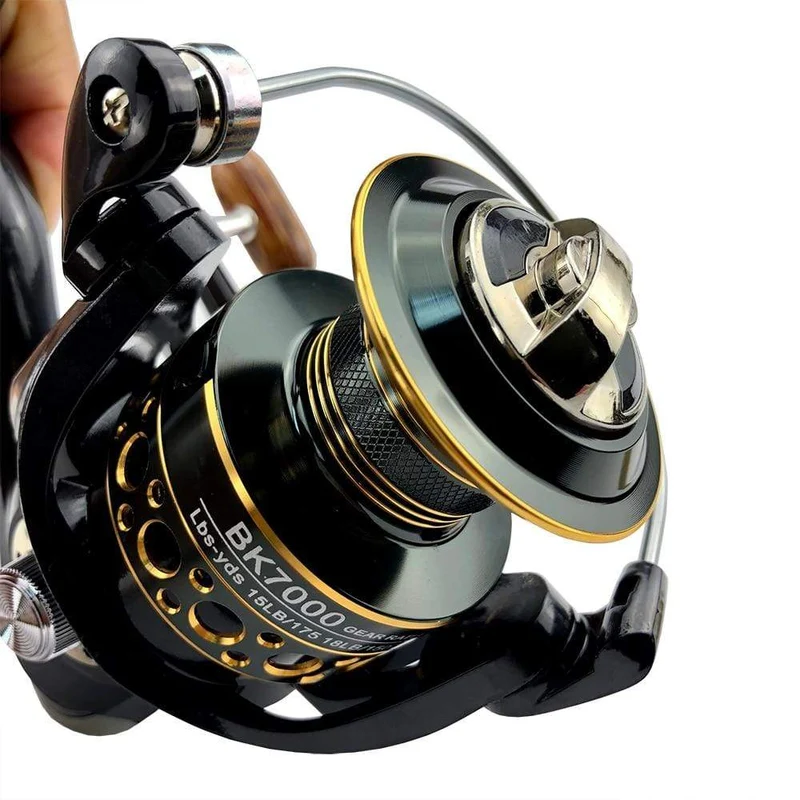 Angeln Spinnrolle Metallspule 5.2:1/4.7:113BB Kugellager Karpfen Angelrolle BK2000-7000 Metal Line Cup Sea Tackle