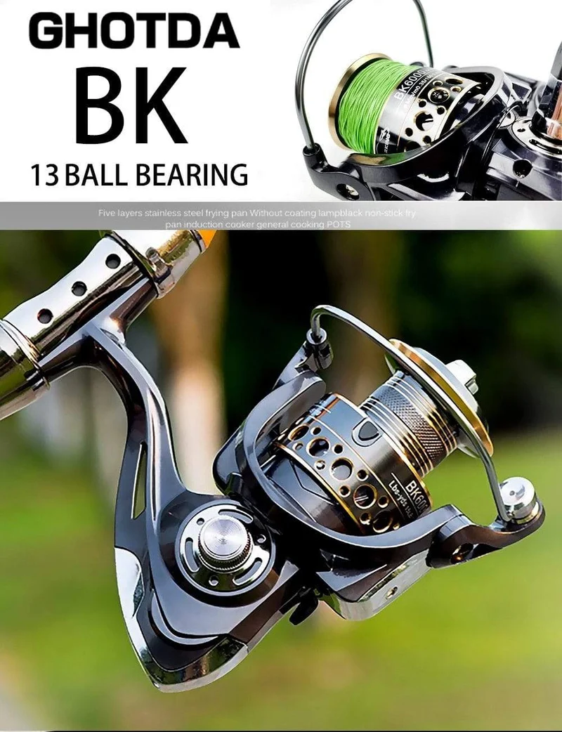 Angeln Spinnrolle Metallspule 5.2:1/4.7:113BB Kugellager Karpfen Angelrolle BK2000-7000 Metal Line Cup Sea Tackle
