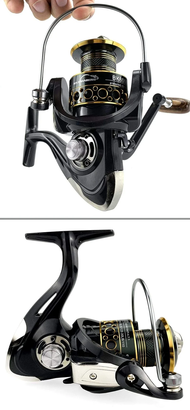Angeln Spinnrolle Metallspule 5.2:1/4.7:113BB Kugellager Karpfen Angelrolle BK2000-7000 Metal Line Cup Sea Tackle