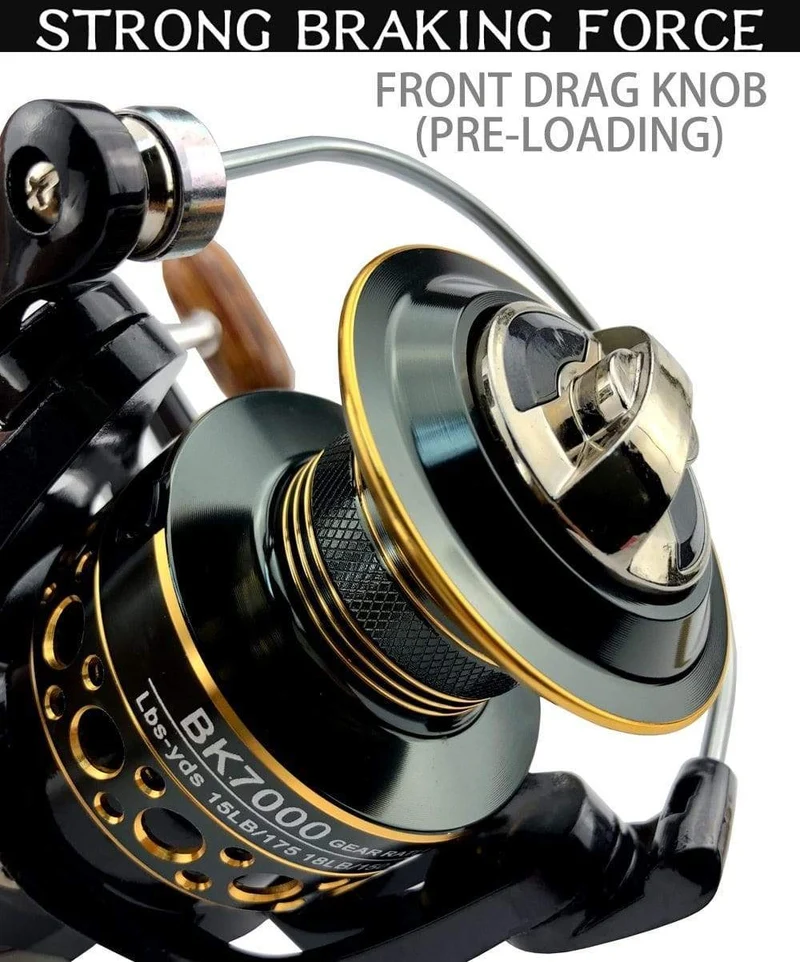 Angeln Spinnrolle Metallspule 5.2:1/4.7:113BB Kugellager Karpfen Angelrolle BK2000-7000 Metal Line Cup Sea Tackle