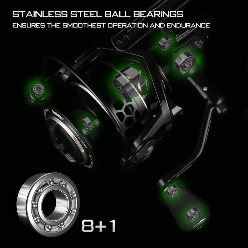 Seaknight Archer 5.2:1 4.9:1 Spinnrolle Max Drag 13Kg 8 + 1BB Karpfenangelrolle 2000-6000 Aluminiumspule Spinnrad Carret
