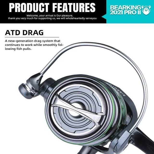 HJ Serie 7BB Edelstahllager 6.2:1 Angelrolle Drag System 17lbs Max Power Spinnrad Angelspule