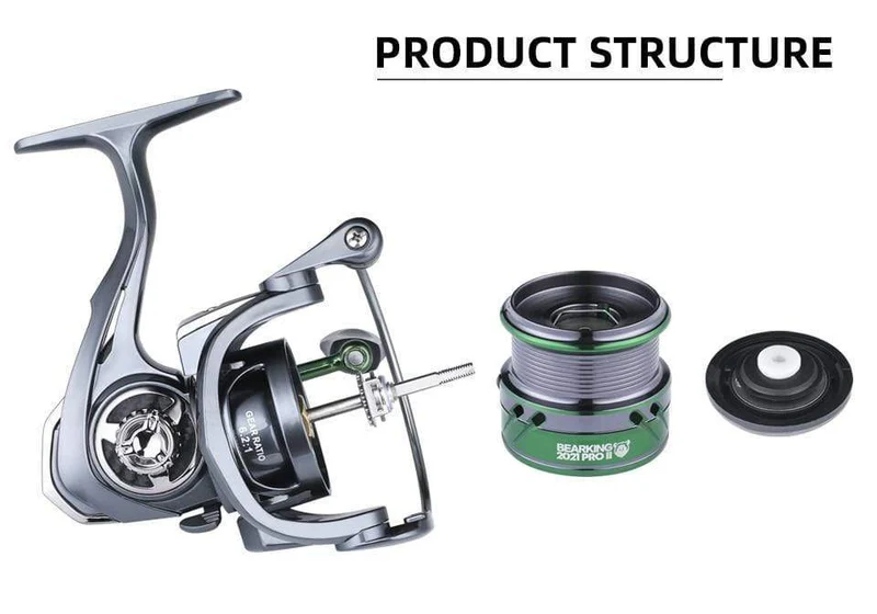 HJ Serie 7BB Edelstahllager 6.2:1 Angelrolle Drag System 17lbs Max Power Spinnrad Angelspule