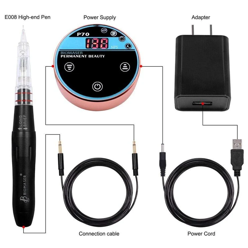 Mini Permanent Tattoo Make-Up Maschine Kit mit Nadeln Patronen Digitale Maschine forKit Augenbraue Lip Eyeliner