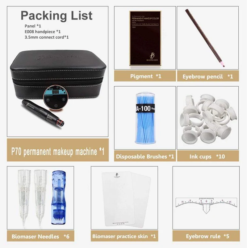 Mini Permanent Tattoo Make-Up Maschine Kit mit Nadeln Patronen Digitale Maschine forKit Augenbraue Lip Eyeliner