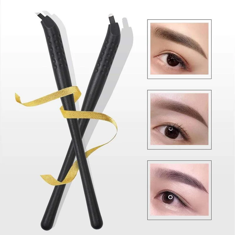 Einweg-Microblading-Stift mit 18U 12CF-Nadeln Permanent Make-up Bestickte Augenbrauen Tattoo Manueller Stift Tebori-Maschine