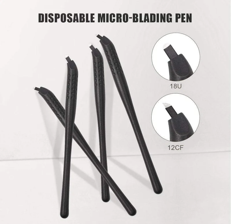 Einweg-Microblading-Stift mit 18U 12CF-Nadeln Permanent Make-up Bestickte Augenbrauen Tattoo Manueller Stift Tebori-Maschine