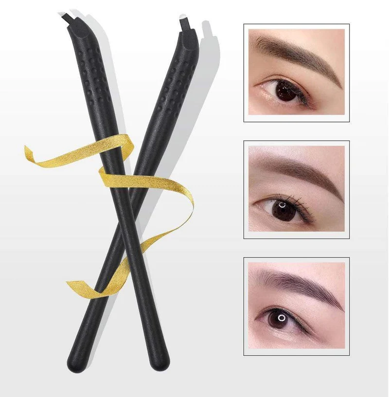 Einweg-Microblading-Stift mit 18U 12CF-Nadeln Permanent Make-up Bestickte Augenbrauen Tattoo Manueller Stift Tebori-Maschine