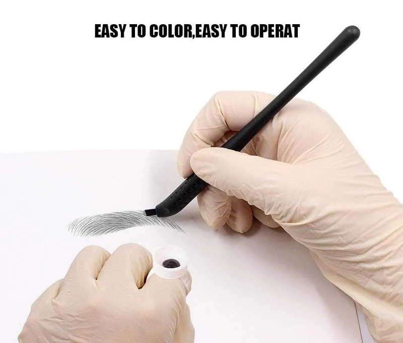 Einweg-Microblading-Stift mit 18U 12CF-Nadeln Permanent Make-up Bestickte Augenbrauen Tattoo Manueller Stift Tebori-Maschine
