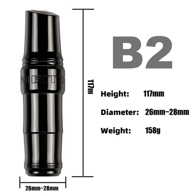B2 Tattoo-Maschinenstift,für Permanent Make-up,Match-Nadelpatronen,Standard-/Kernloser Motor,28mm Griff,158g