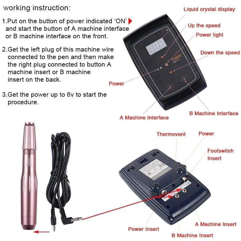 Dermografo Digitale Schweizer Permanent Make-Up Maschine Augenbrauen Lip Tattoo Maschine Mit Starken Ruhigen Motor Versorgung Maquina De Tatuagem