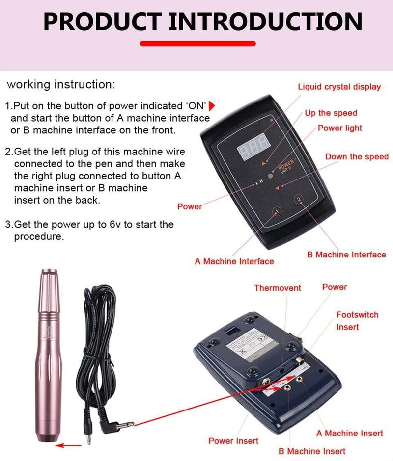 Dermografo Digitale Schweizer Permanent Make-Up Maschine Augenbrauen Lip Tattoo Maschine Mit Starken Ruhigen Motor Versorgung Maquina De Tatuagem
