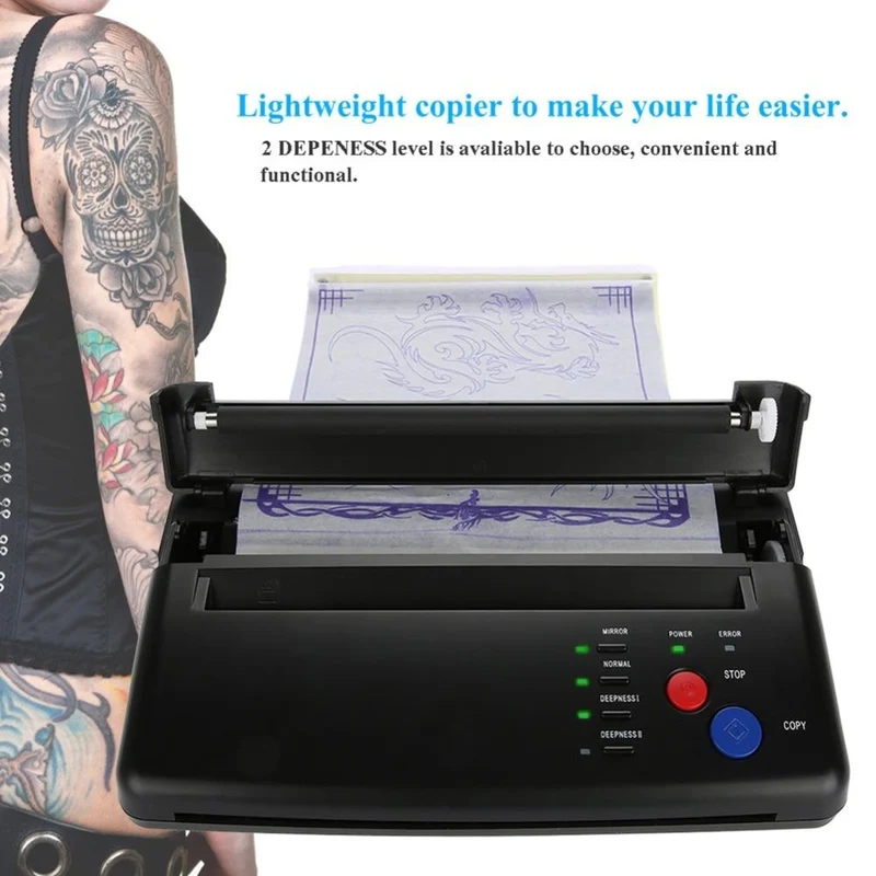 Tattoo-Transfermaschine, Drucker, Zeichnung, Thermo-Schablonenhersteller, Kopierer für Tattoo-Transferpapier, Versorgung mit Permanent-Feuerzeug