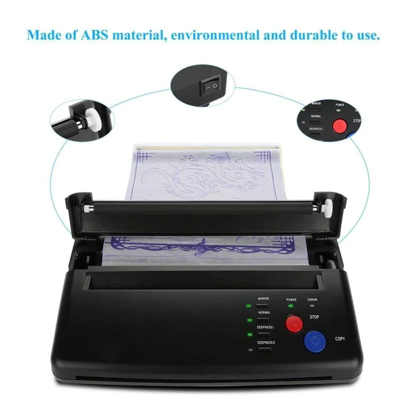 Tattoo-Transfermaschine, Drucker, Zeichnung, Thermo-Schablonenhersteller, Kopierer für Tattoo-Transferpapier, Versorgung mit Permanent-Feuerzeug
