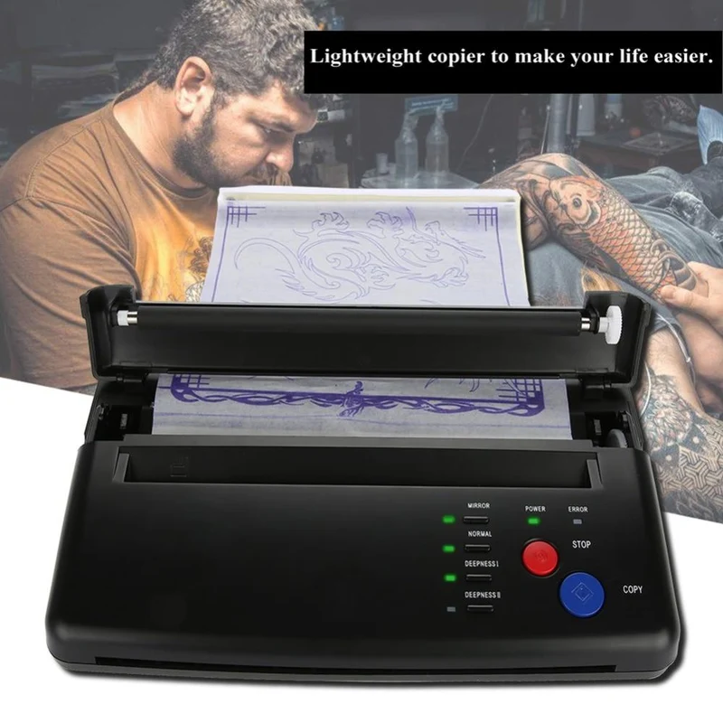 Tattoo-Transfermaschine, Drucker, Zeichnung, Thermo-Schablonenhersteller, Kopierer für Tattoo-Transferpapier, Versorgung mit Permanent-Feuerzeug