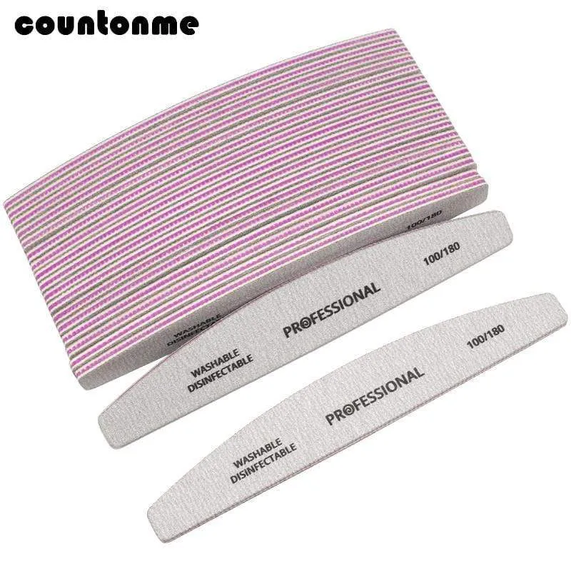 20 teile/los Professionelle Nagel Datei 100/180 Nagel Puffer Block kalk eine ongle Pediküre Maniküre Tipps Gel Polnischen Kurve Nagel pflege Werkzeuge