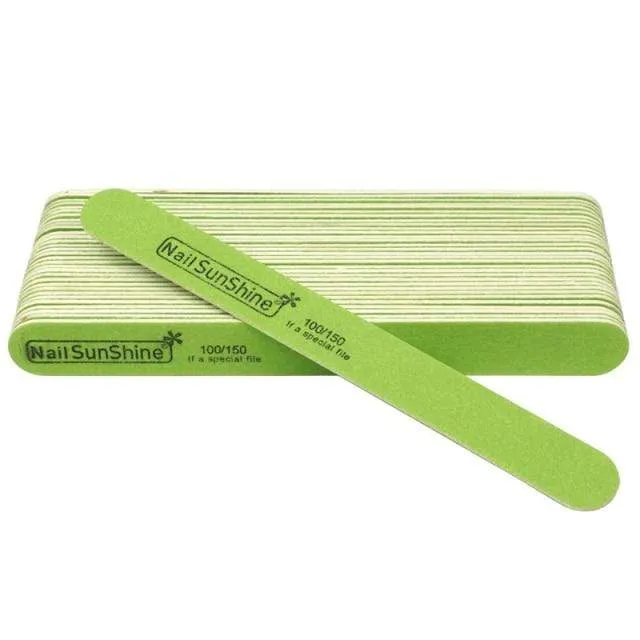 100 Stück starke, dicke Holz-Nagelfeile, Multi-Körnung, Holz-Schleifpapier, Nagelfeile für Maniküre, Polieren, gerade, Limette, Nagel-Werkzeuge
