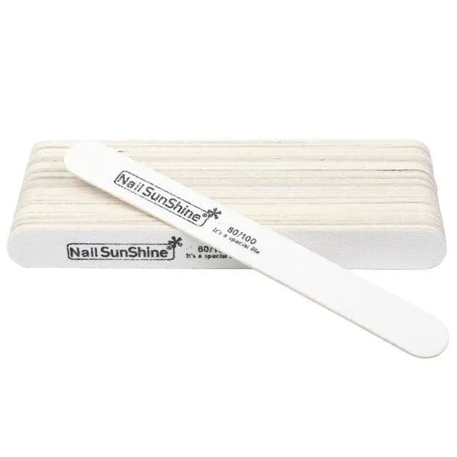 100 Stück starke, dicke Holz-Nagelfeile, Multi-Körnung, Holz-Schleifpapier, Nagelfeile für Maniküre, Polieren, gerade, Limette, Nagel-Werkzeuge