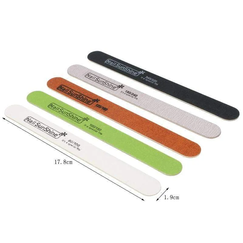 100 Stück starke, dicke Holz-Nagelfeile, Multi-Körnung, Holz-Schleifpapier, Nagelfeile für Maniküre, Polieren, gerade, Limette, Nagel-Werkzeuge