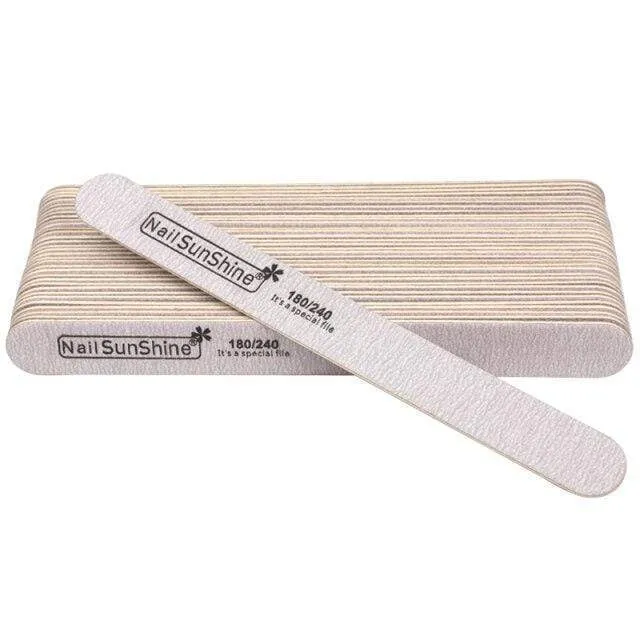 100 Stück starke, dicke Holz-Nagelfeile, Multi-Körnung, Holz-Schleifpapier, Nagelfeile für Maniküre, Polieren, gerade, Limette, Nagel-Werkzeuge