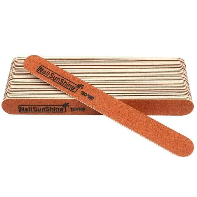 100 Stück starke, dicke Holz-Nagelfeile, Multi-Körnung, Holz-Schleifpapier, Nagelfeile für Maniküre, Polieren, gerade, Limette, Nagel-Werkzeuge